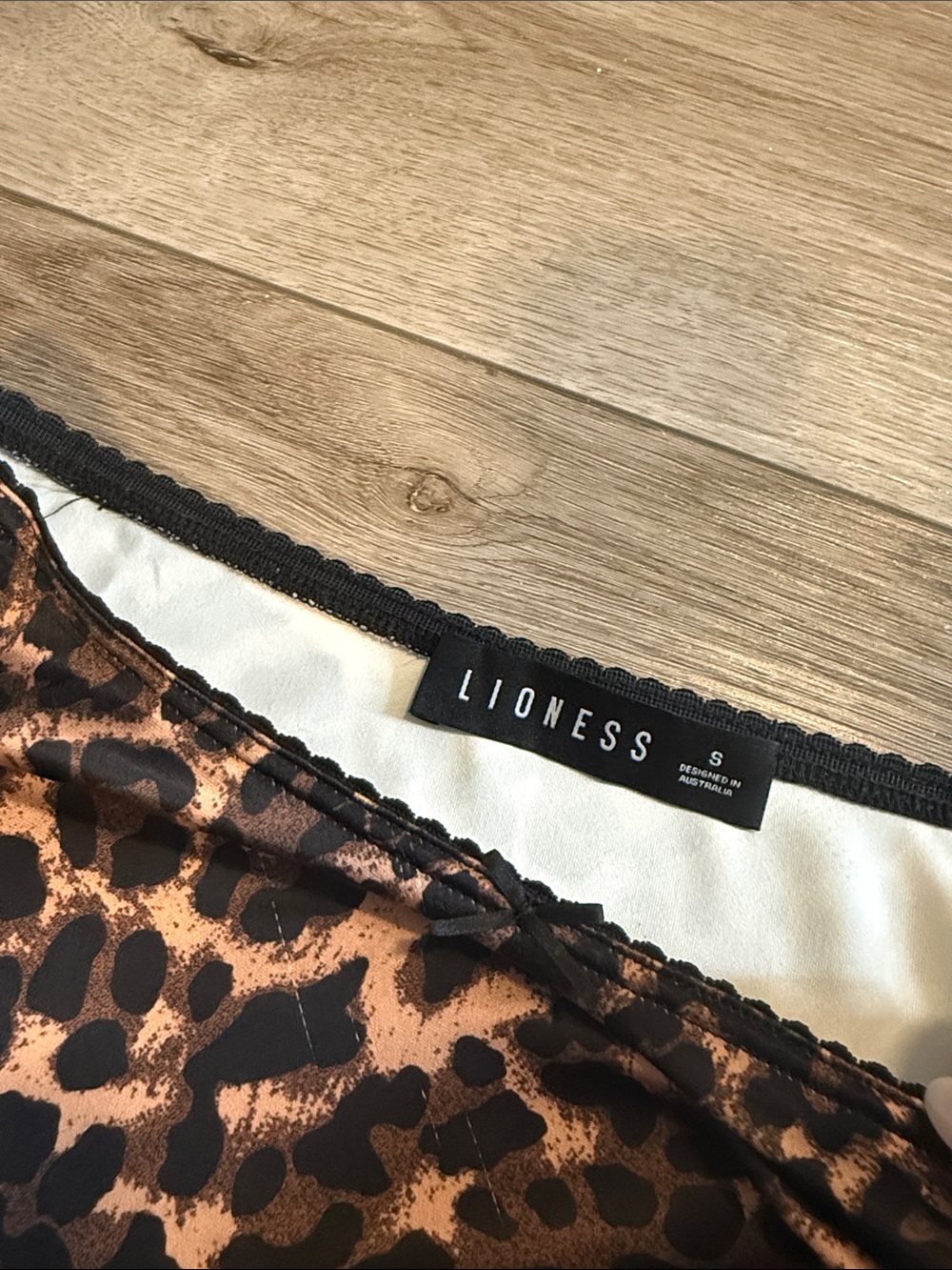 Lioness Leopard Print Satin Midi Skirt - Brown & Black - Picture 3 of 4
